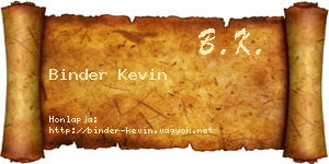 Binder Kevin névjegykártya